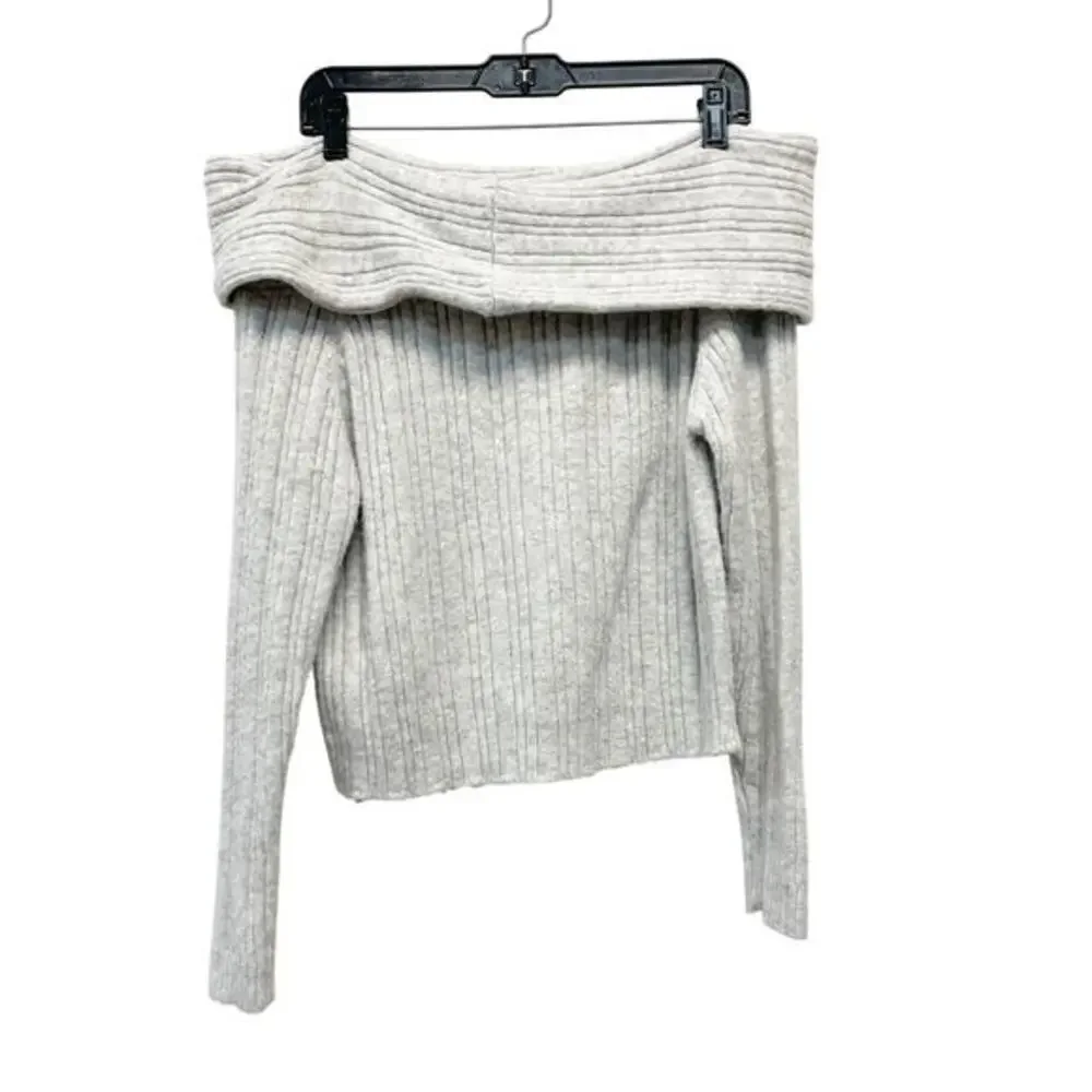 Wild Fable Women's Long Sleeve Off Shoulder Sweater Top Light‎ Gray Size Large
